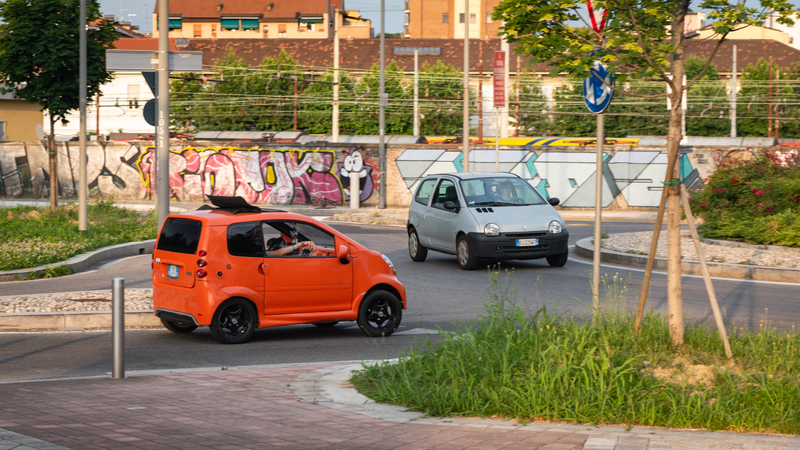 A Renault Twingo and something smaller than a Twingo